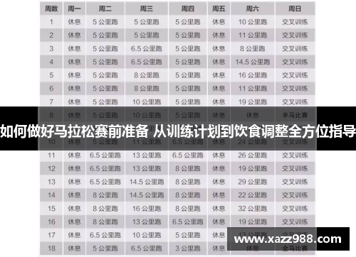 如何做好马拉松赛前准备 从训练计划到饮食调整全方位指导